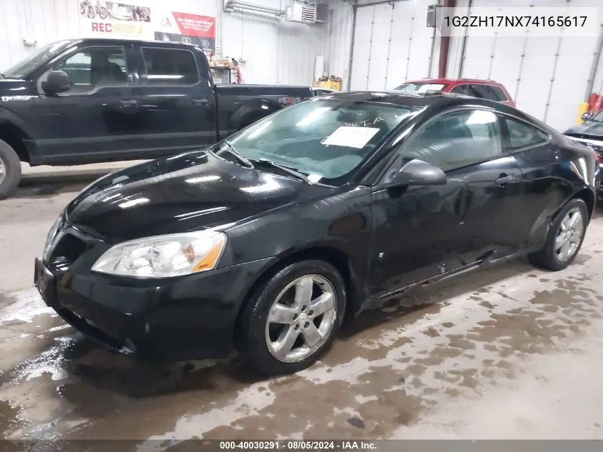 2007 Pontiac G6 Gt VIN: 1G2ZH17NX74165617 Lot: 40030291