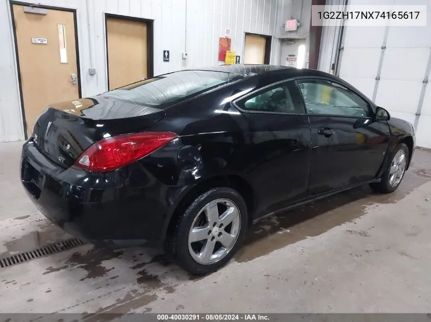 1G2ZH17NX74165617 2007 Pontiac G6 Gt