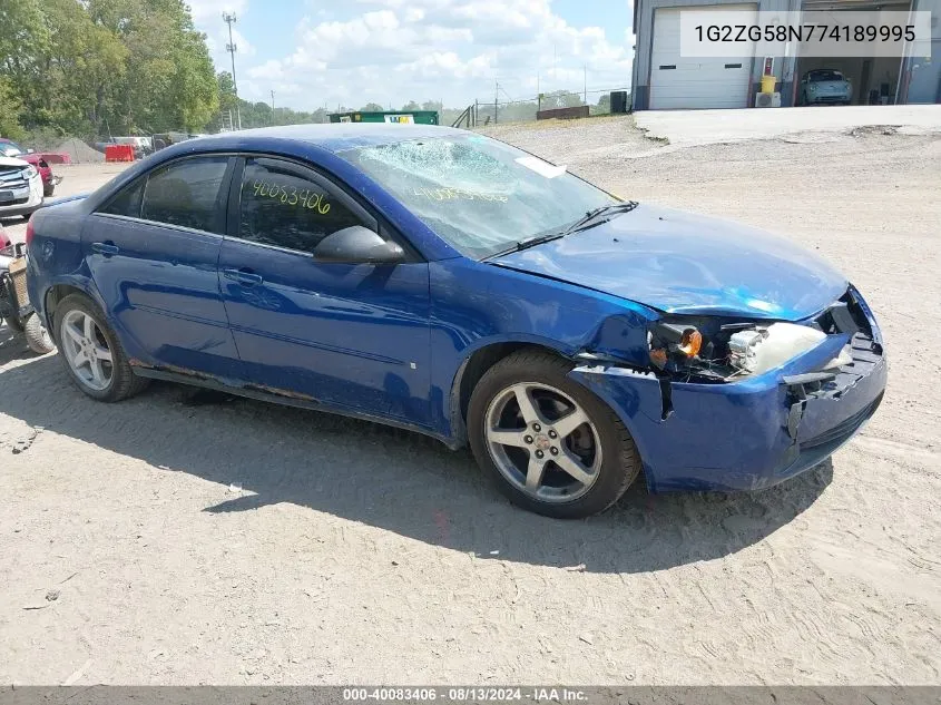 1G2ZG58N774189995 2007 Pontiac G6