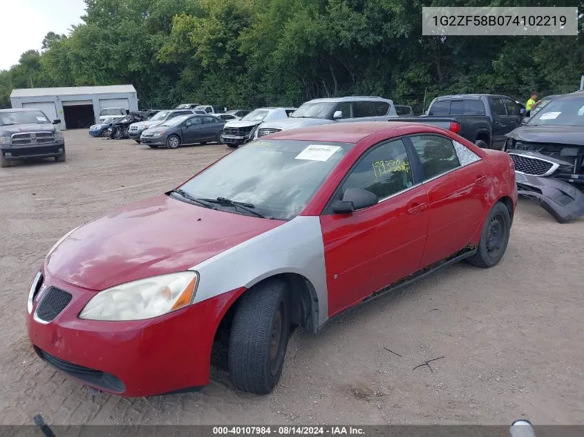 1G2ZF58B074102219 2007 Pontiac G6 Value Leader