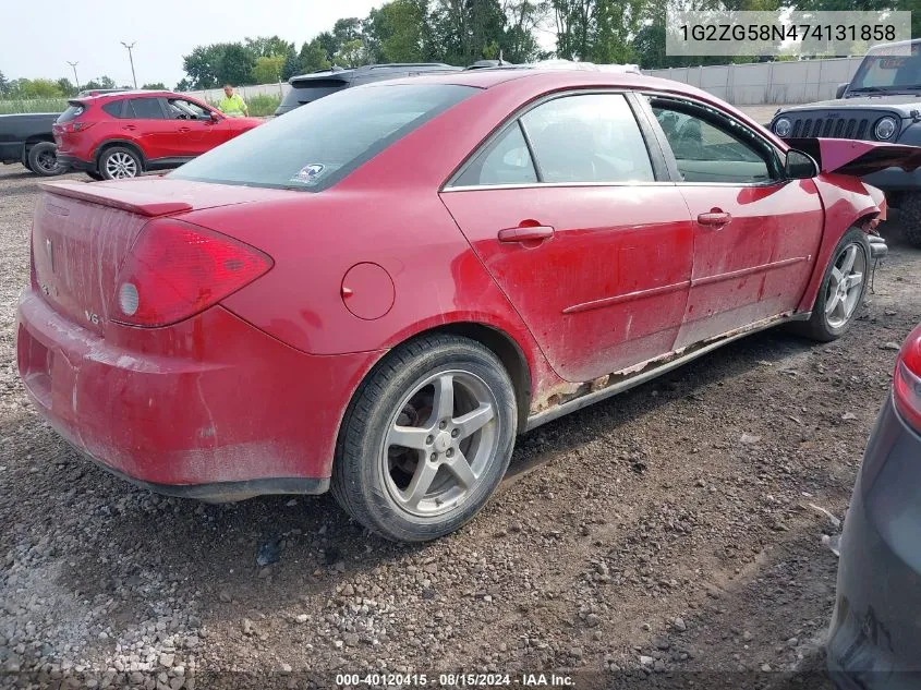 1G2ZG58N474131858 2007 Pontiac G6