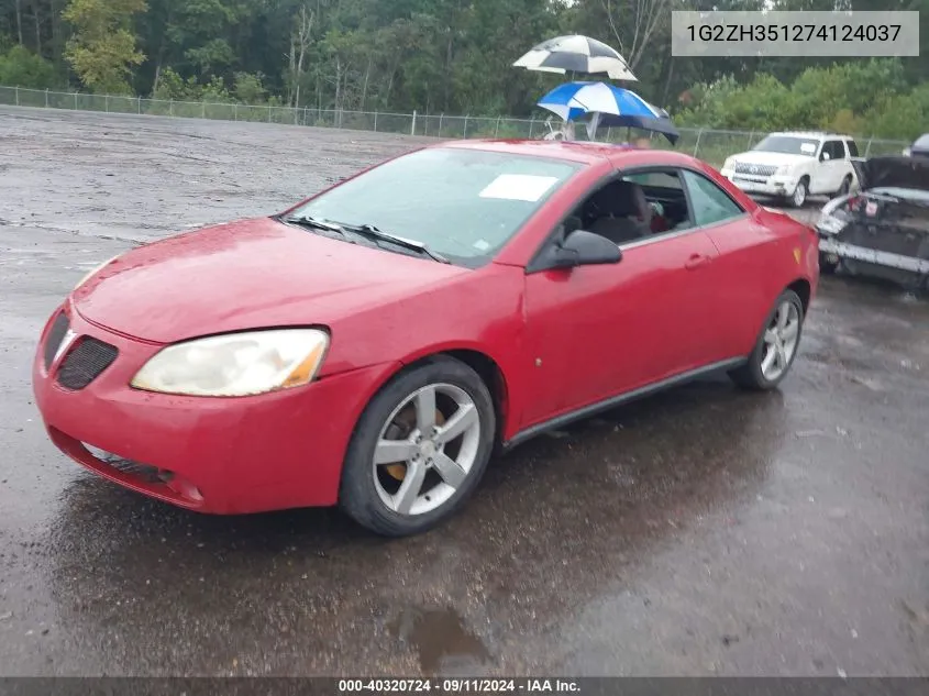 1G2ZH351274124037 2007 Pontiac G6 Gt