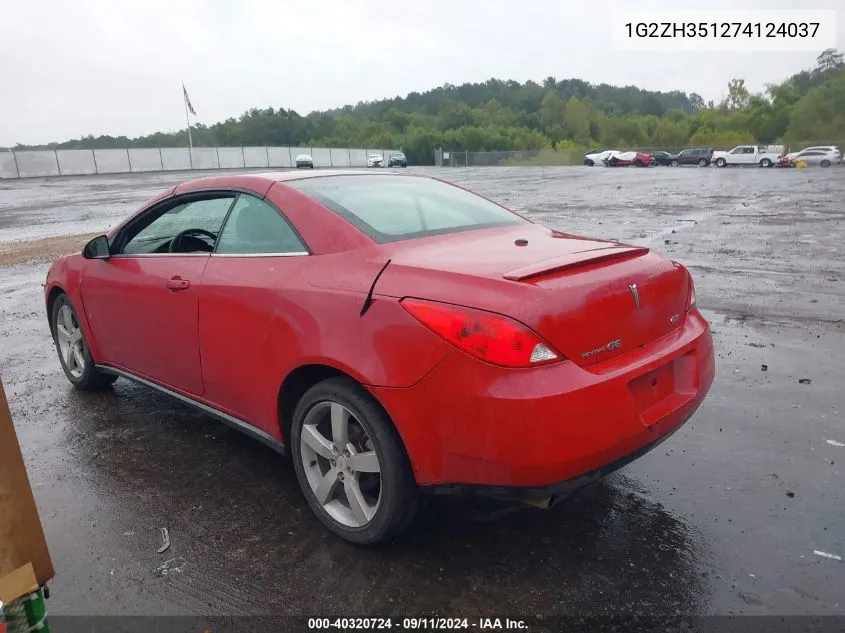 1G2ZH351274124037 2007 Pontiac G6 Gt