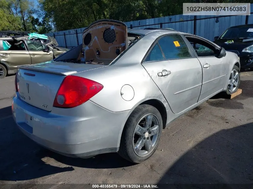 1G2ZH58N074160383 2007 Pontiac G6 Gt