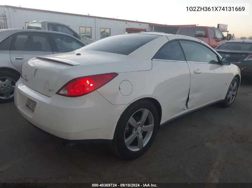 1G2ZH361X74131669 2007 Pontiac G6 Gt