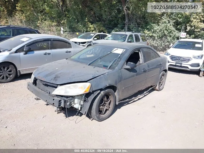 1G2ZG58B574270547 2007 Pontiac G6