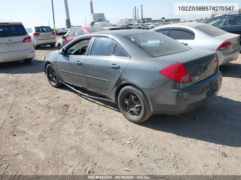 1G2ZG58B574270547 2007 Pontiac G6