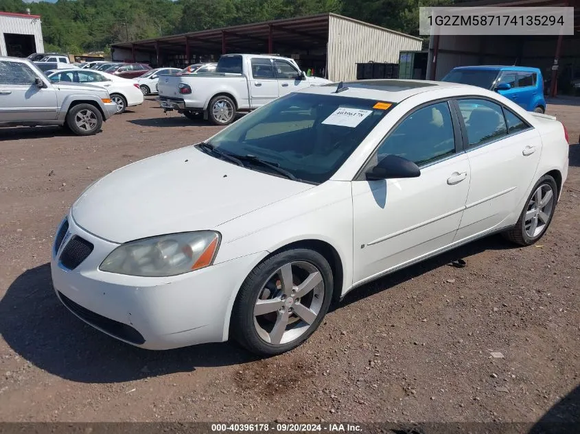 2007 Pontiac G6 Gtp VIN: 1G2ZM587174135294 Lot: 40396178