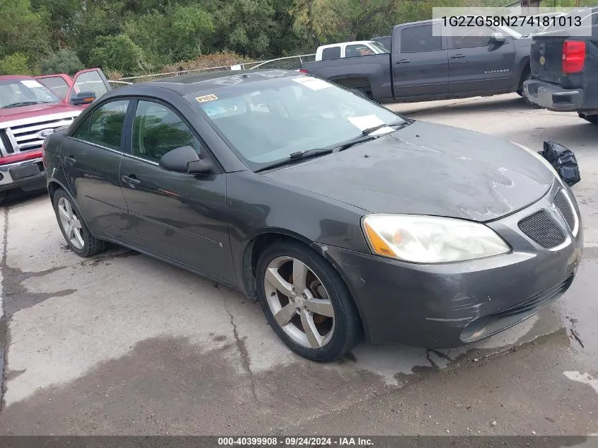 2007 Pontiac G6 VIN: 1G2ZG58N274181013 Lot: 40399908