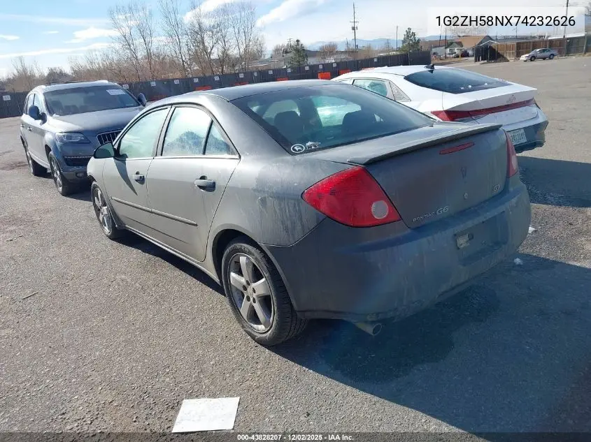 1G2ZH58NX74232626 2007 Pontiac G6 Gt