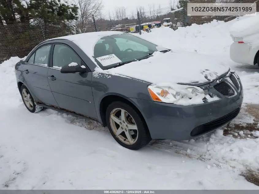 1G2ZG58N574251989 2007 Pontiac G6