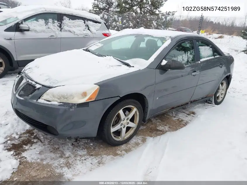 1G2ZG58N574251989 2007 Pontiac G6