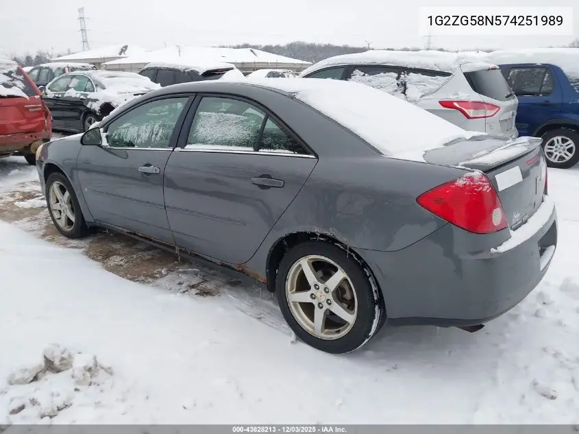 1G2ZG58N574251989 2007 Pontiac G6