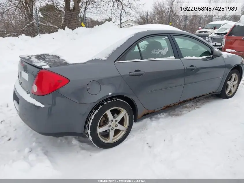 1G2ZG58N574251989 2007 Pontiac G6