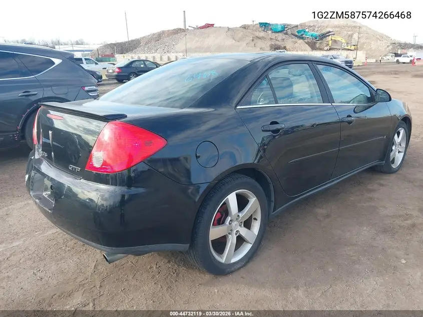 1G2ZM587574266468 2007 Pontiac G6 Gtp