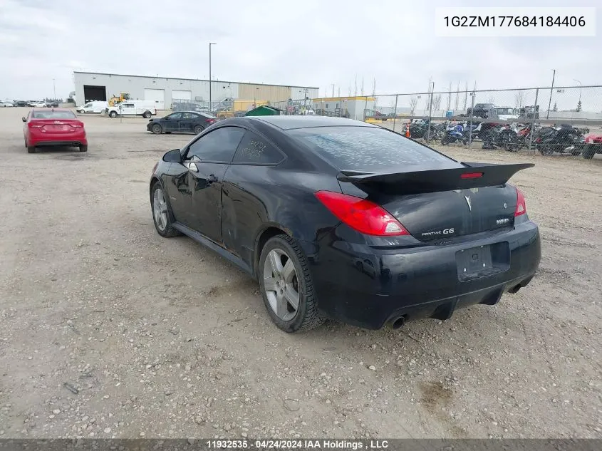 2008 Pontiac G6 VIN: 1G2ZM177684184406 Lot: 11932535