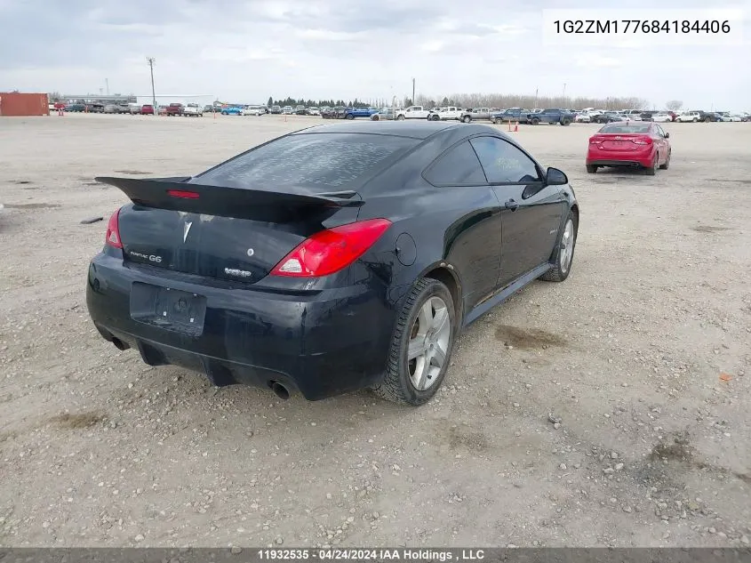 1G2ZM177684184406 2008 Pontiac G6