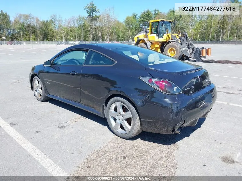 2008 Pontiac G6 Gxp VIN: 1G2ZM177484277618 Lot: 39366623