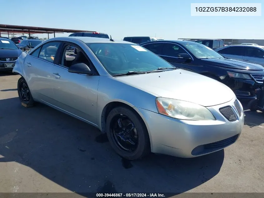 2008 Pontiac G6 VIN: 1G2ZG57B384232088 Lot: 39446867