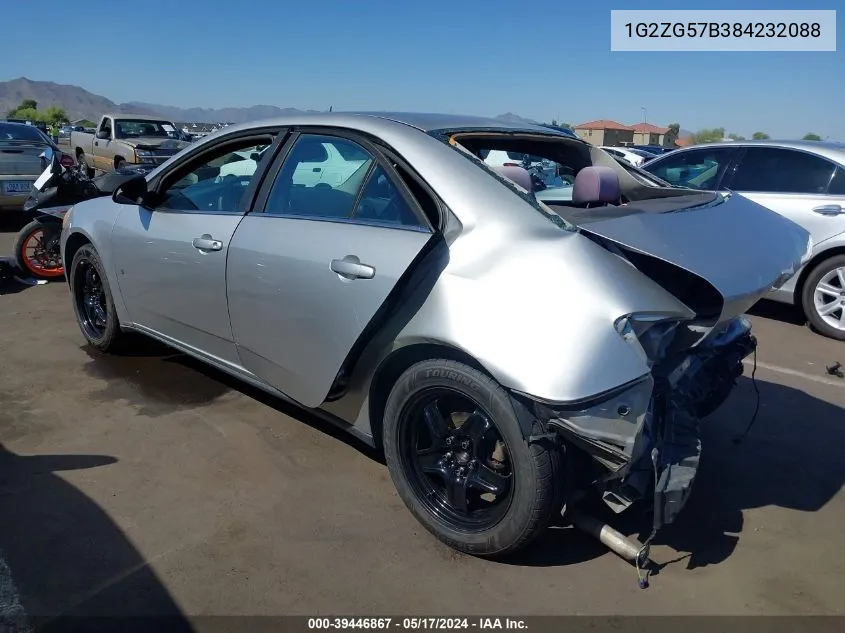 2008 Pontiac G6 VIN: 1G2ZG57B384232088 Lot: 39446867