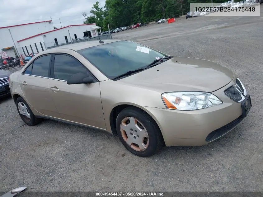 2008 Pontiac G6 Value Leader VIN: 1G2ZF57B284175448 Lot: 39454437