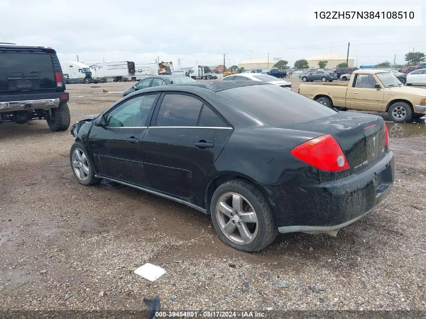 2008 Pontiac G6 Gt VIN: 1G2ZH57N384108510 Lot: 39454801