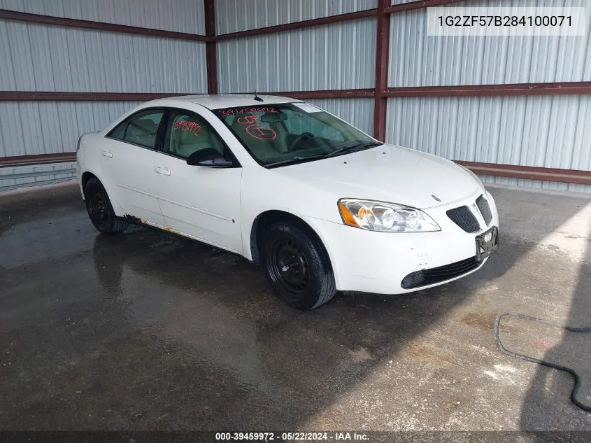 2008 Pontiac G6 Value Leader VIN: 1G2ZF57B284100071 Lot: 39459972