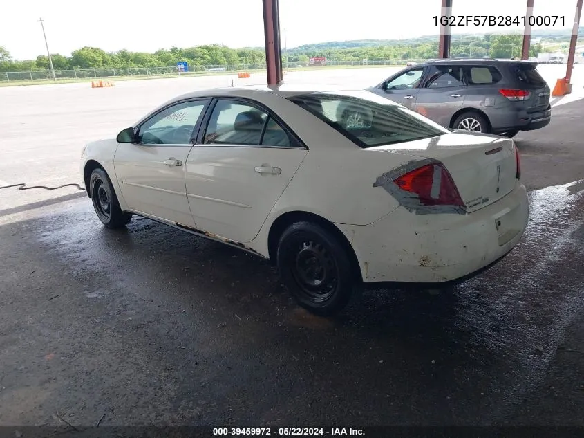 1G2ZF57B284100071 2008 Pontiac G6 Value Leader