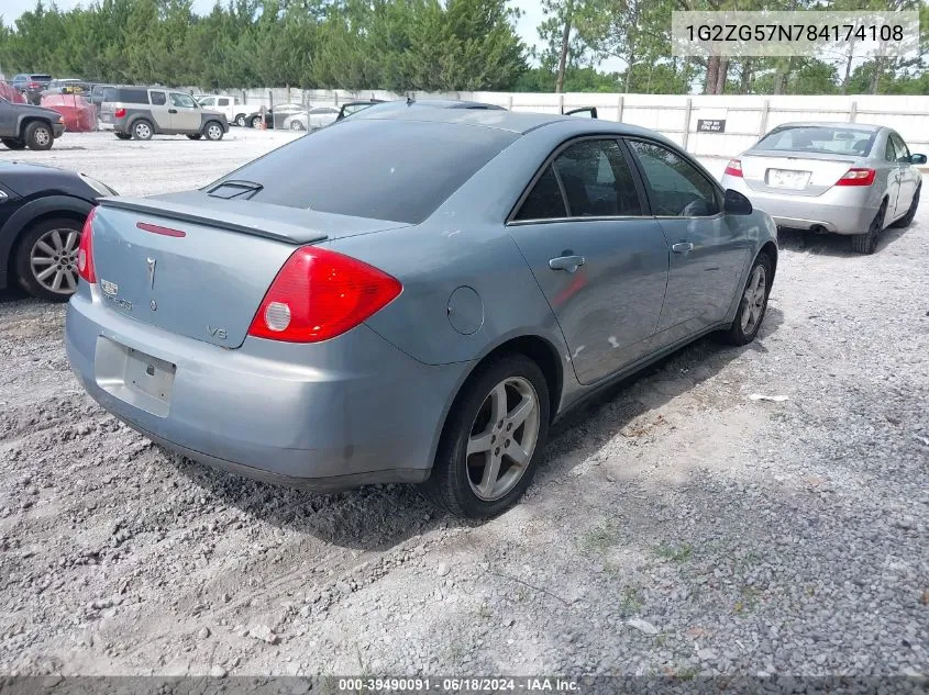 1G2ZG57N784174108 2008 Pontiac G6