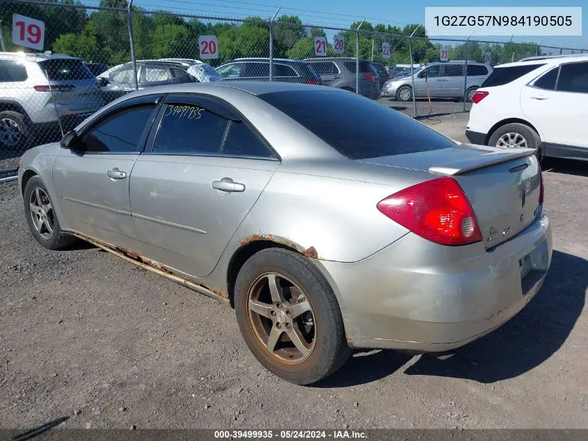 1G2ZG57N984190505 2008 Pontiac G6