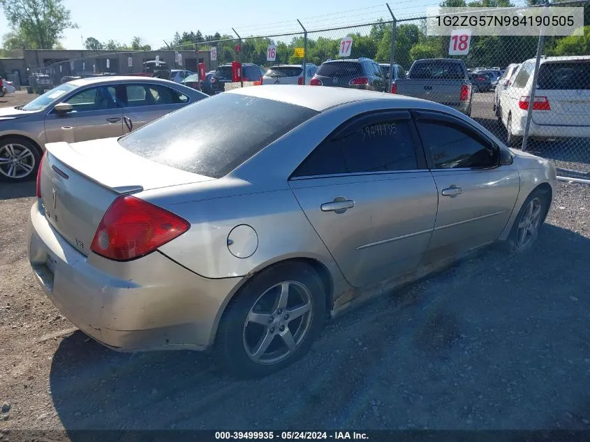 1G2ZG57N984190505 2008 Pontiac G6