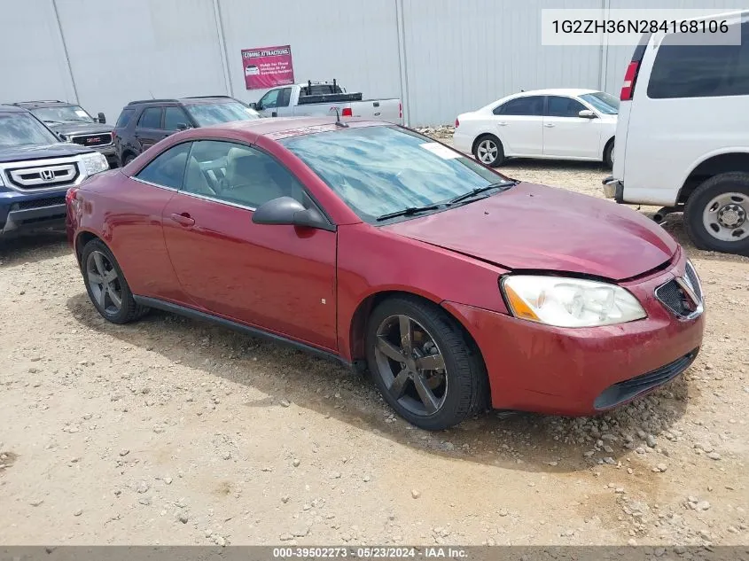 2008 Pontiac G6 Gt VIN: 1G2ZH36N284168106 Lot: 39502273