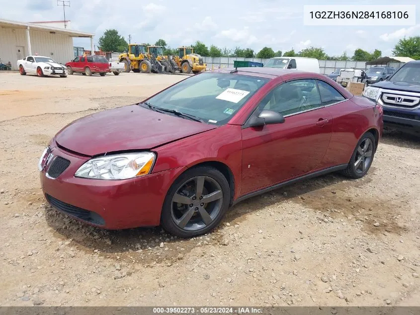 2008 Pontiac G6 Gt VIN: 1G2ZH36N284168106 Lot: 39502273