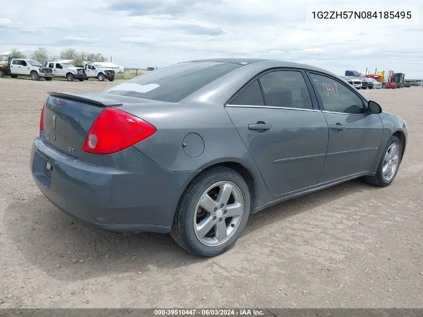 2008 Pontiac G6 Gt VIN: 1G2ZH57N084185495 Lot: 39510447