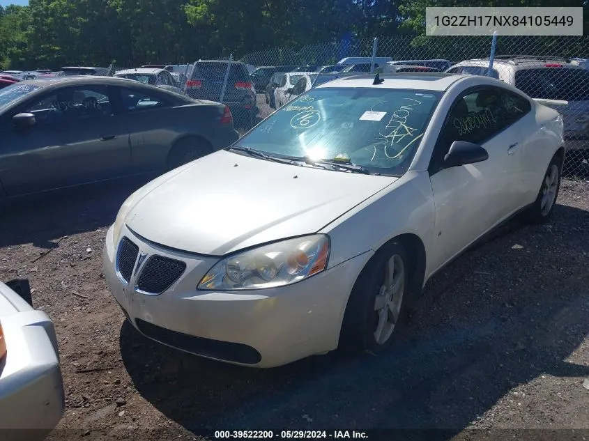 2008 Pontiac G6 Gt VIN: 1G2ZH17NX84105449 Lot: 39522200