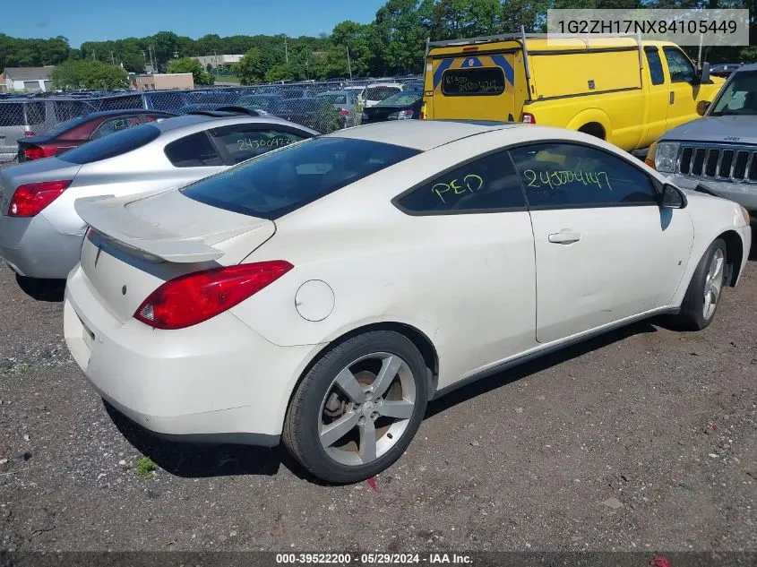 2008 Pontiac G6 Gt VIN: 1G2ZH17NX84105449 Lot: 39522200