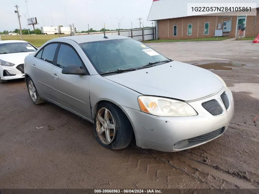 2008 Pontiac G6 VIN: 1G2ZG57N284105861 Lot: 39568963