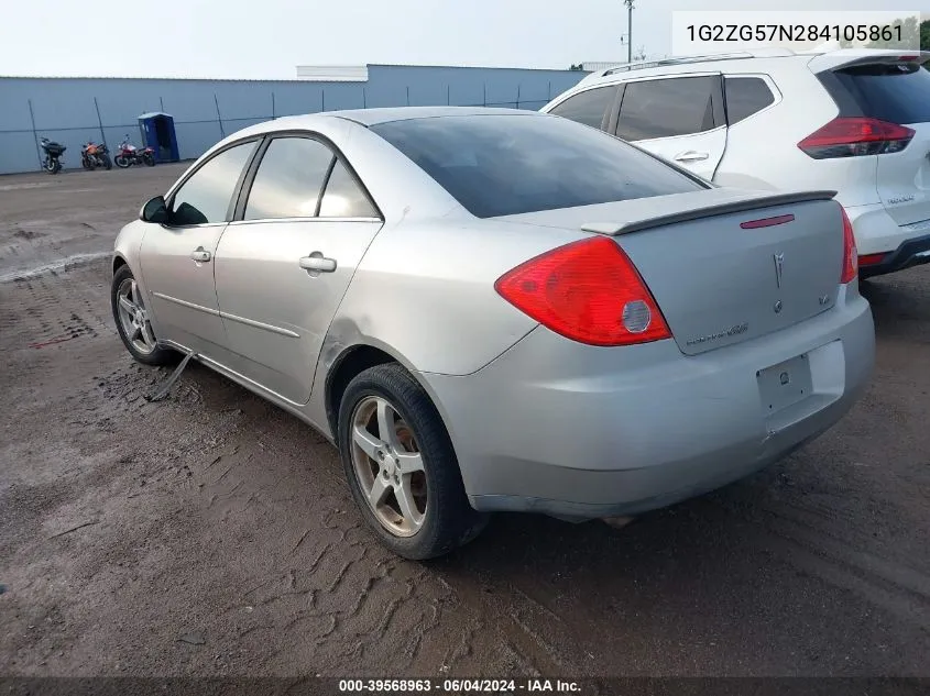 2008 Pontiac G6 VIN: 1G2ZG57N284105861 Lot: 39568963