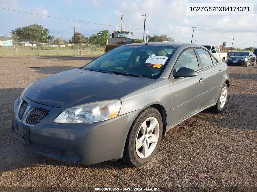 2008 Pontiac G6 VIN: 1G2ZG57BX84174321 Lot: 39610259