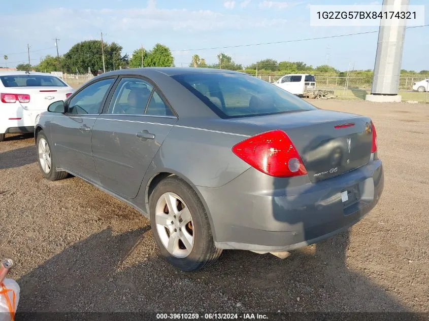 2008 Pontiac G6 VIN: 1G2ZG57BX84174321 Lot: 39610259