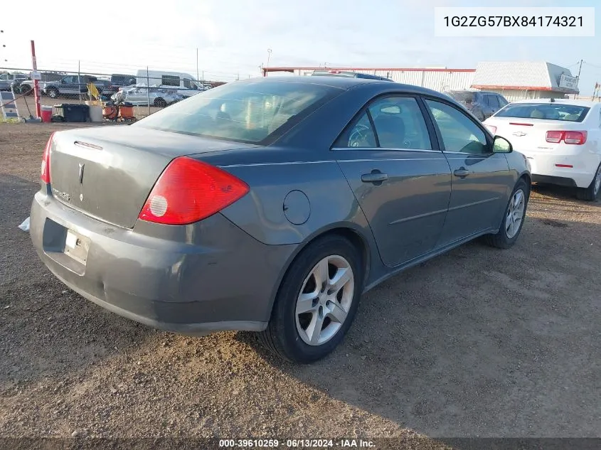 2008 Pontiac G6 VIN: 1G2ZG57BX84174321 Lot: 39610259