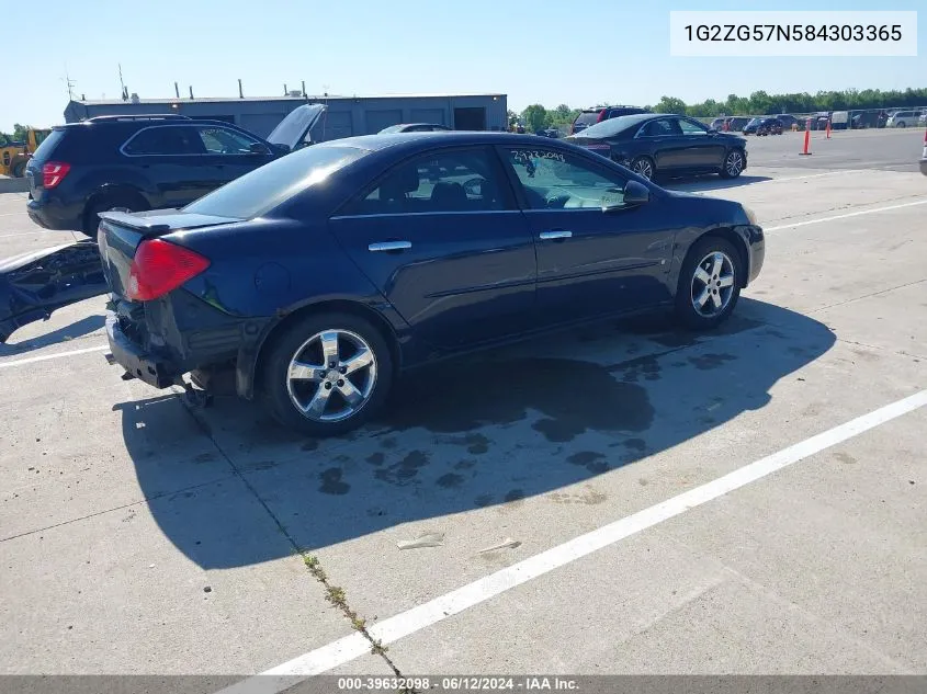 2008 Pontiac G6 VIN: 1G2ZG57N584303365 Lot: 39632098