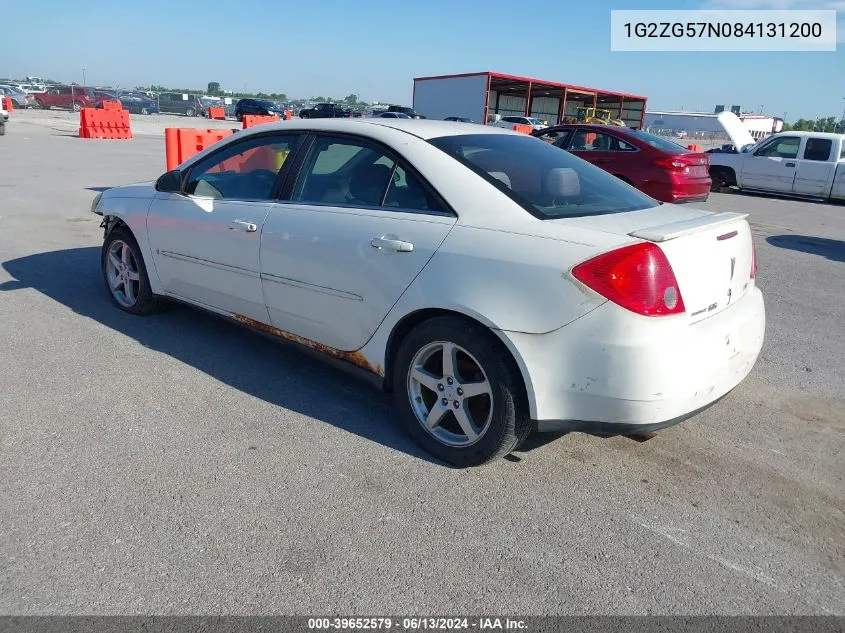 2008 Pontiac G6 VIN: 1G2ZG57N084131200 Lot: 39652579