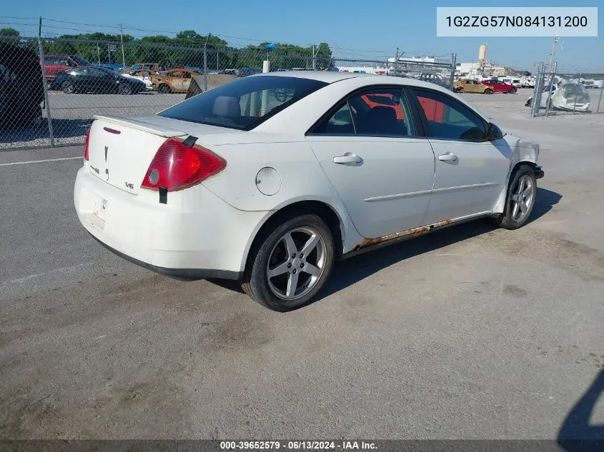 2008 Pontiac G6 VIN: 1G2ZG57N084131200 Lot: 39652579