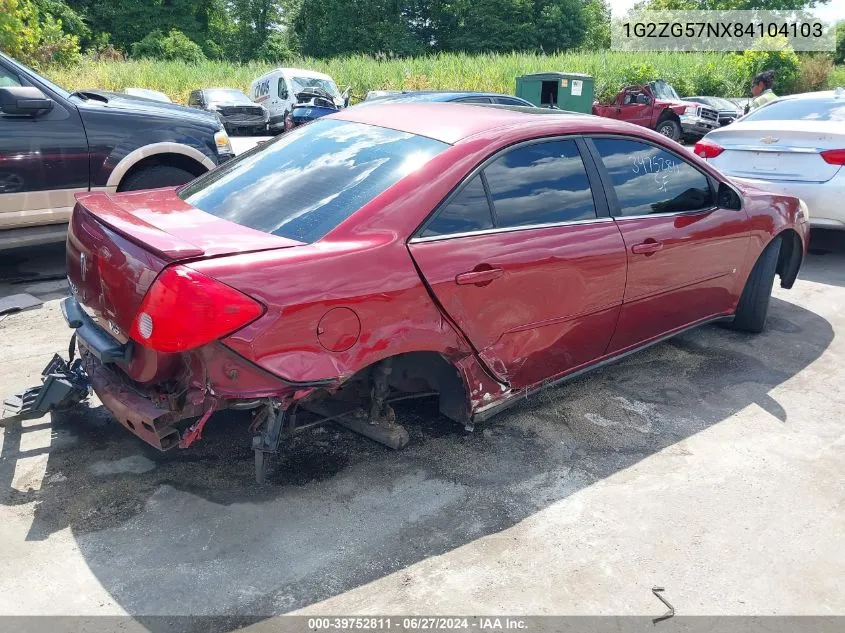 1G2ZG57NX84104103 2008 Pontiac G6