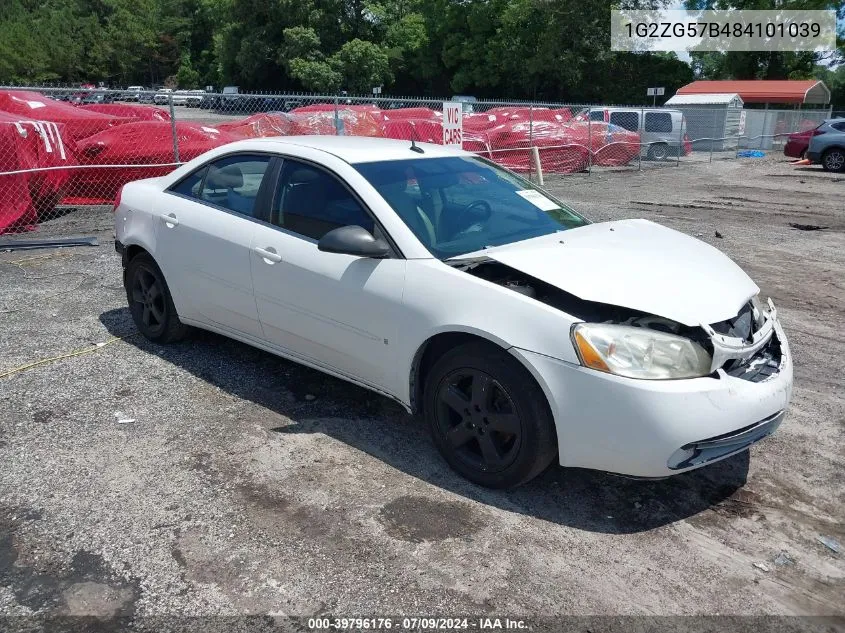 2008 Pontiac G6 VIN: 1G2ZG57B484101039 Lot: 39796176