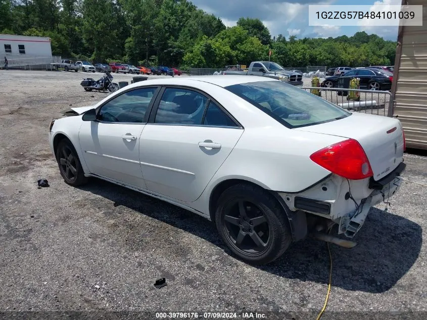 2008 Pontiac G6 VIN: 1G2ZG57B484101039 Lot: 39796176