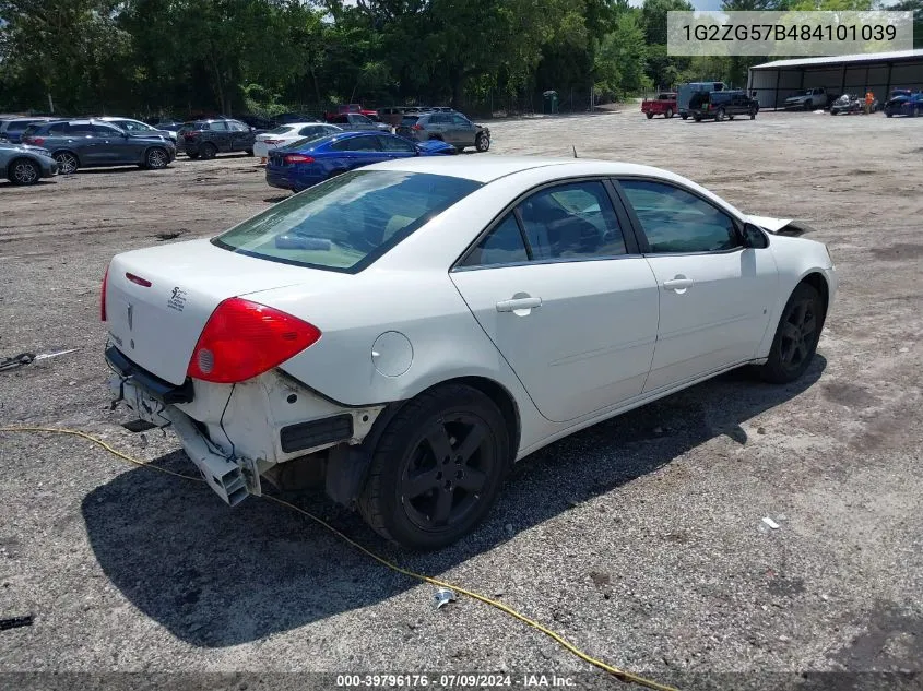 2008 Pontiac G6 VIN: 1G2ZG57B484101039 Lot: 39796176