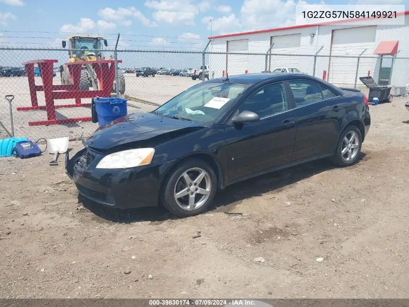 2008 Pontiac G6 VIN: 1G2ZG57N584149921 Lot: 39830174