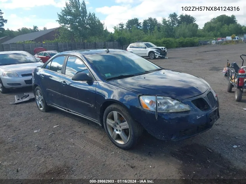 2008 Pontiac G6 Gt VIN: 1G2ZH57NX84124316 Lot: 39862903